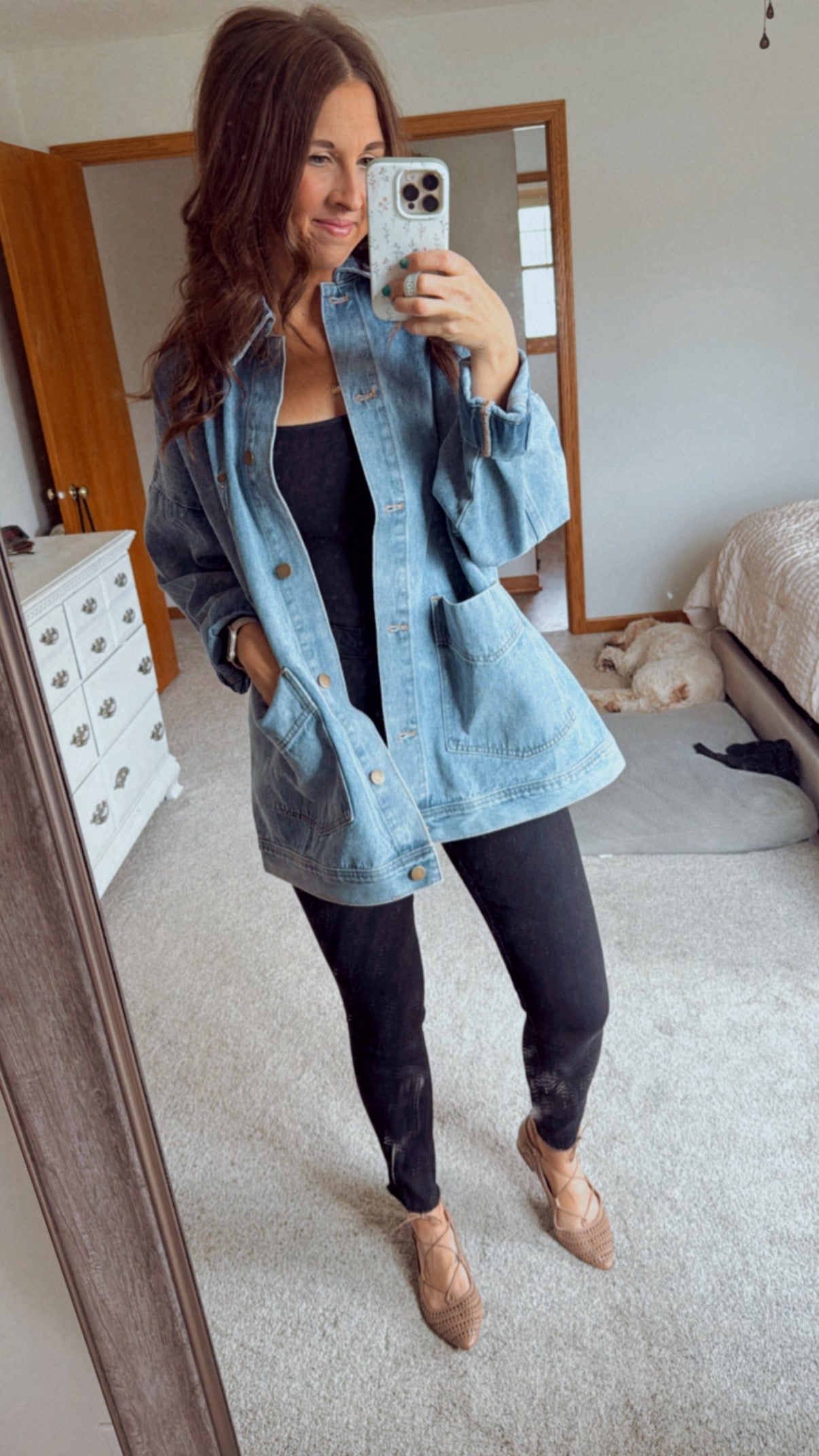 Boxy Cut Black Denim Jacket