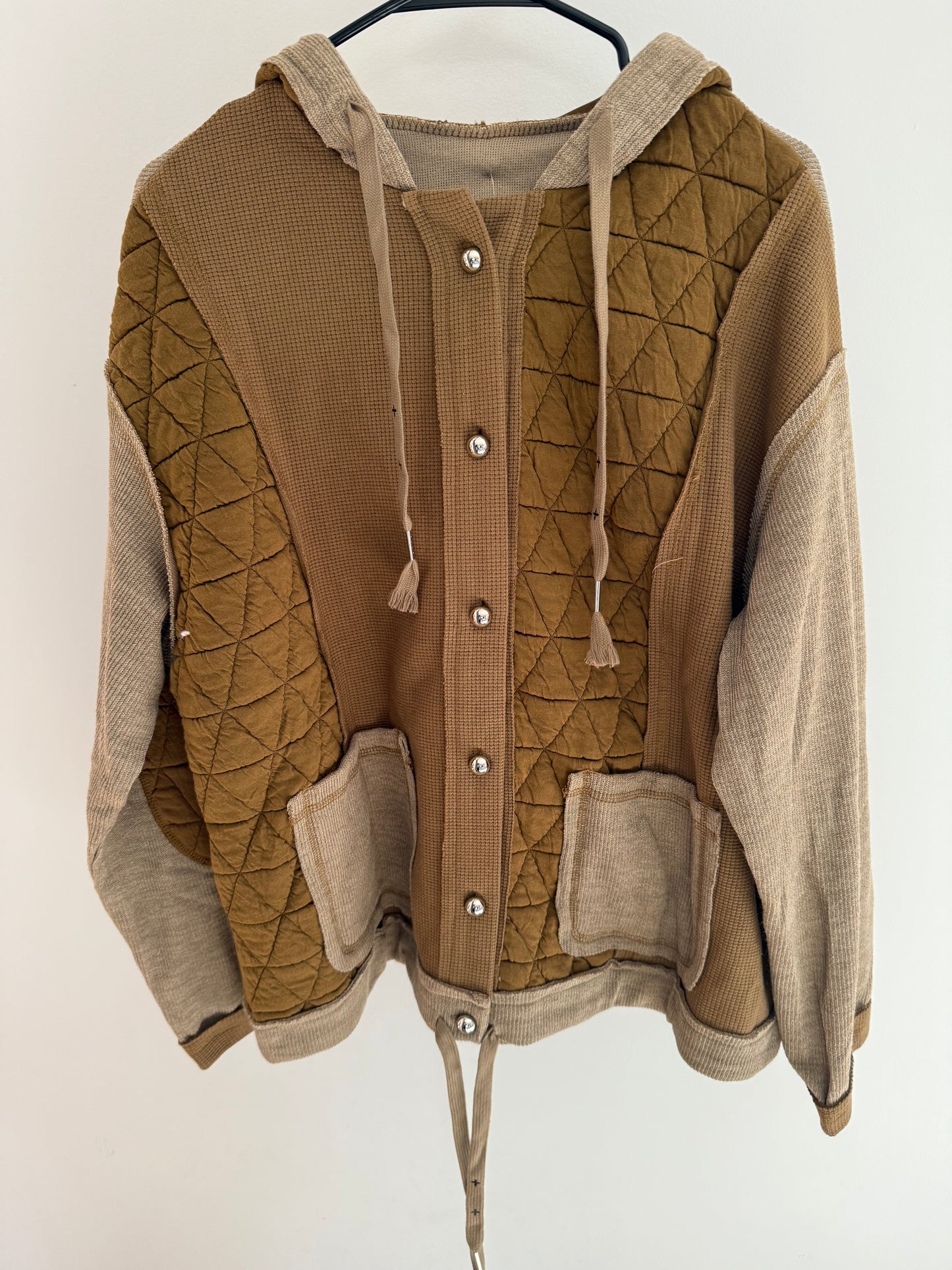Olive Quilted Hoodie