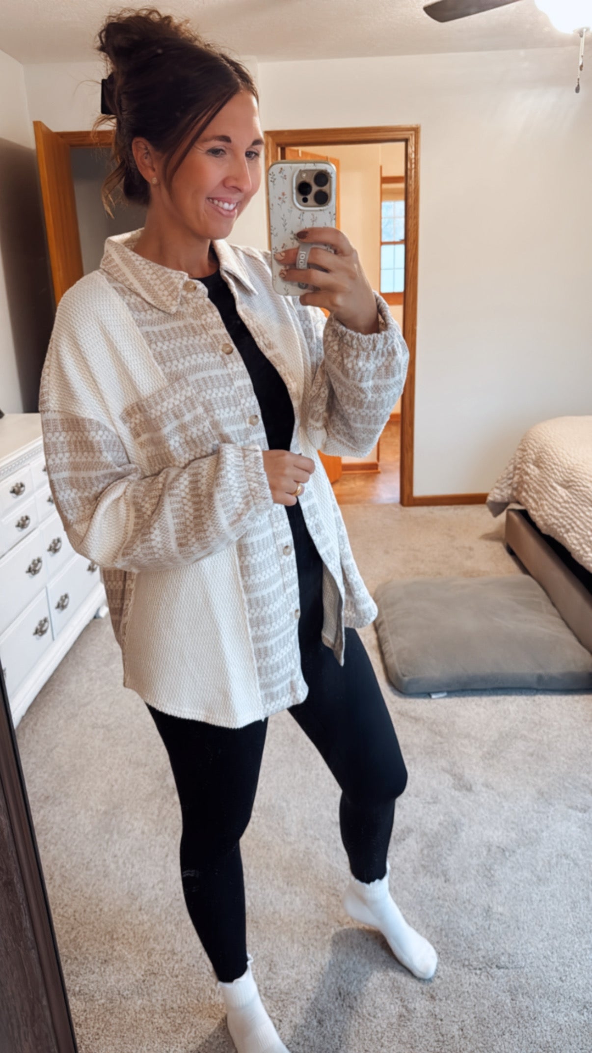 Mixed Sweater Knit Shacket