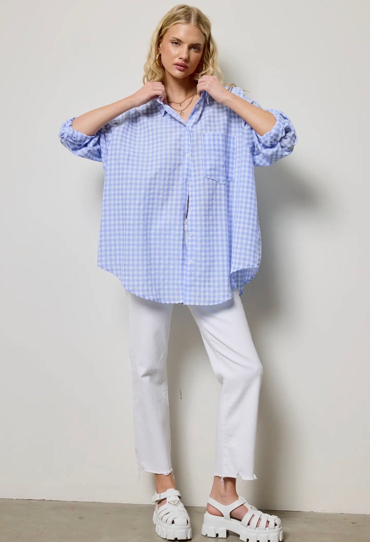 Oversized Gingham Summer Shirt