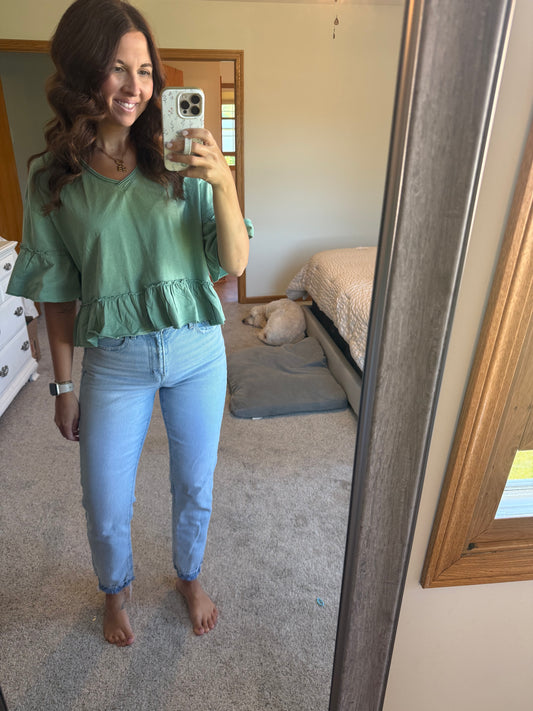 Ruffled Detail Top