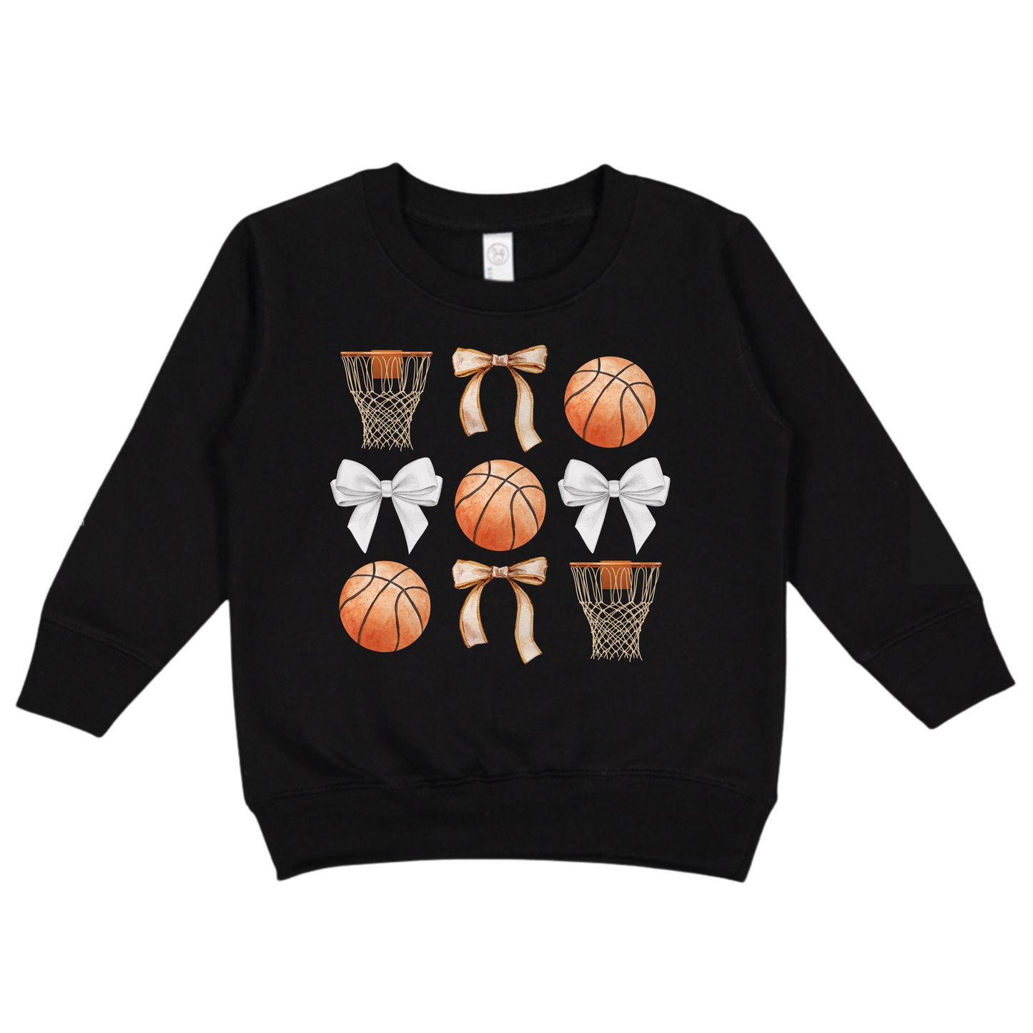 Basketballs + Bows Crewneck : toddler/youth