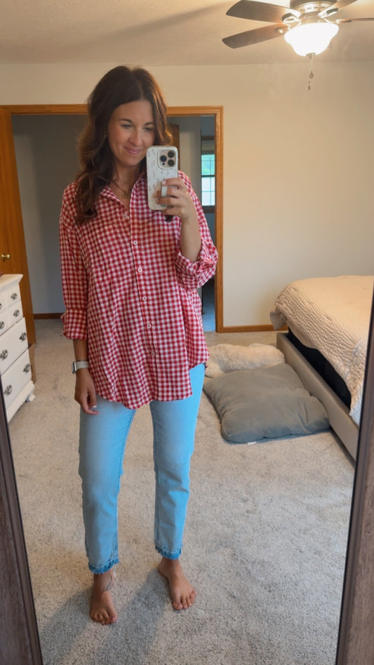 Oversized Gingham Summer Shirt