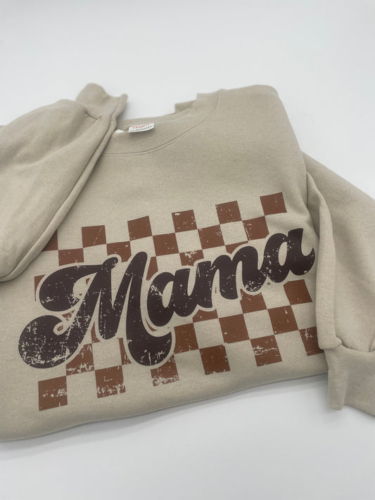 Mama Checkered Crewneck