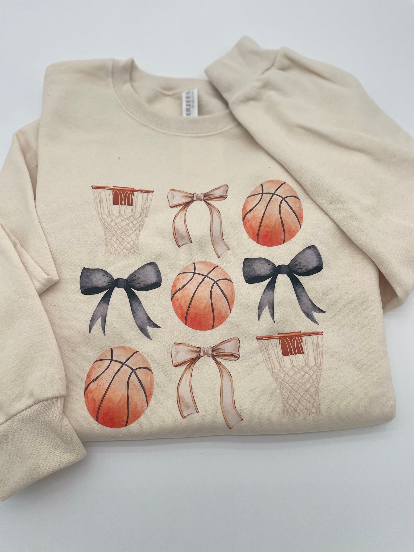 Basketballs + Bows Crewneck : Adult