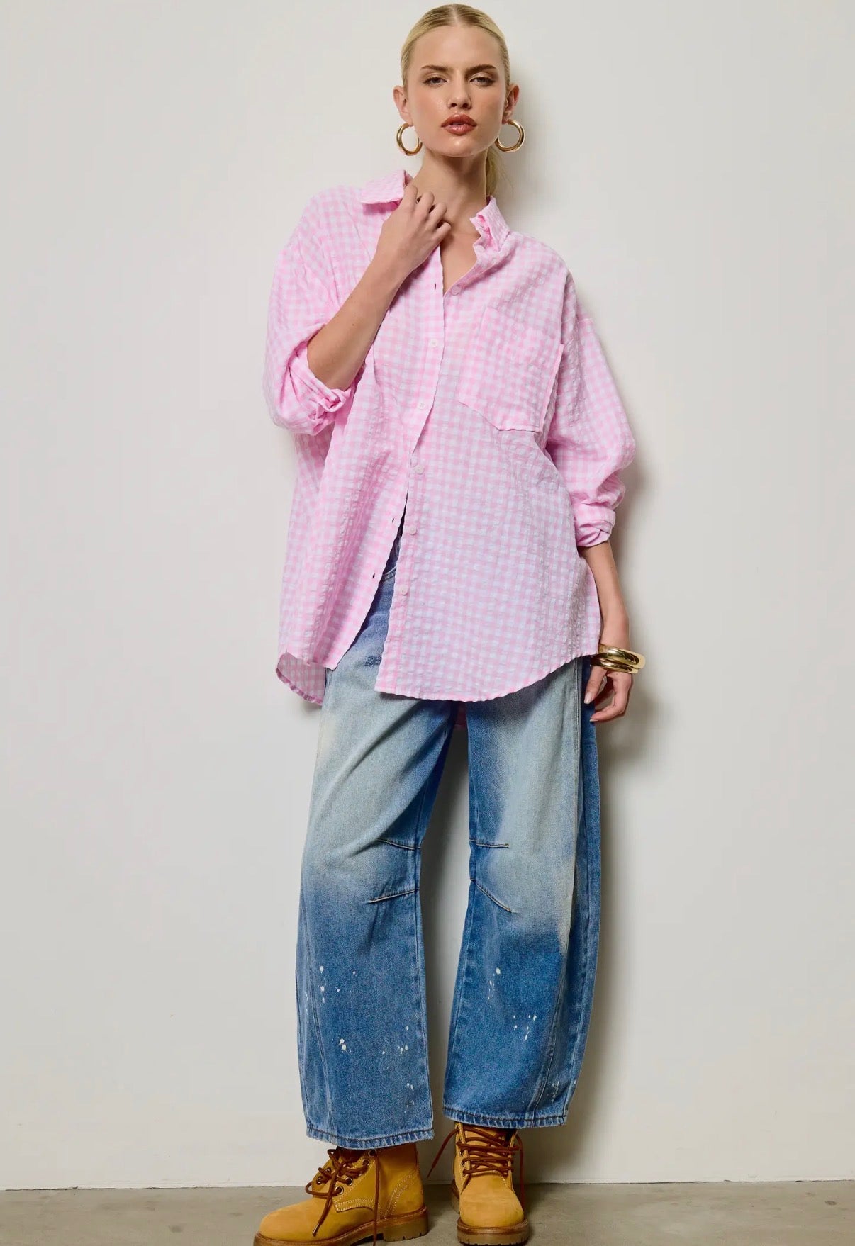 Oversized Gingham Summer Shirt