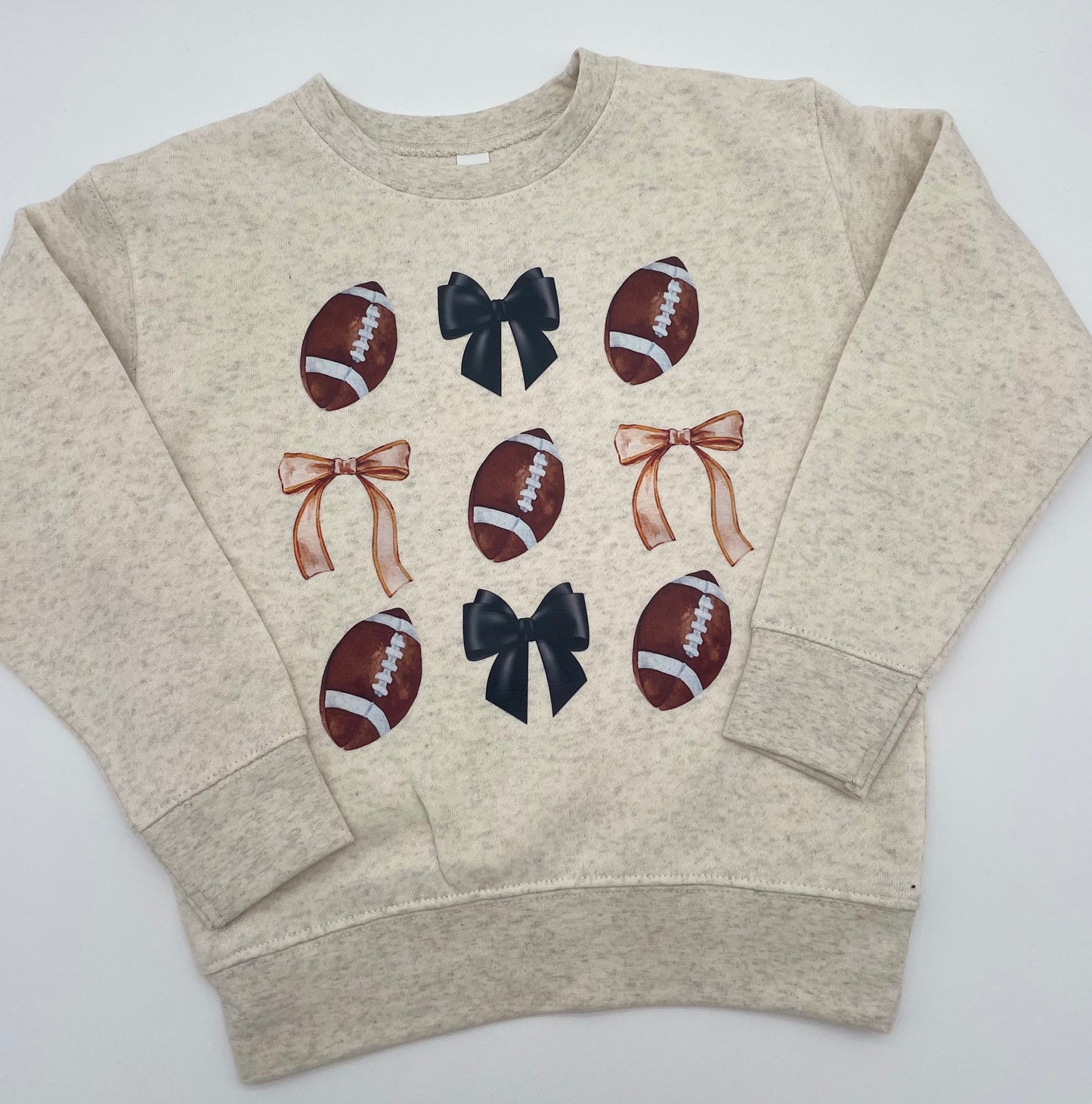 Football Bows Crewneck Toddler / Youth