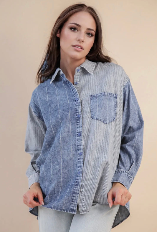 Mixed Denim Shirt