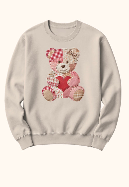 Patchwork Teddy Crewneck : Adult