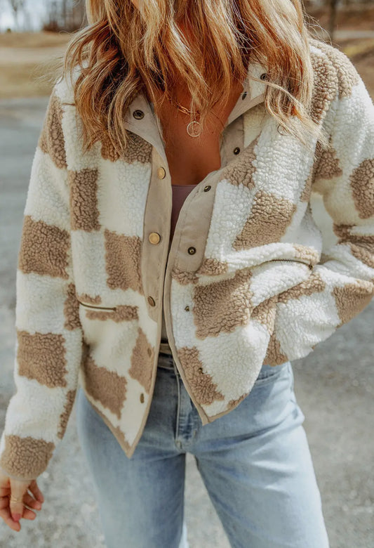 Cozy Checked Sherpa