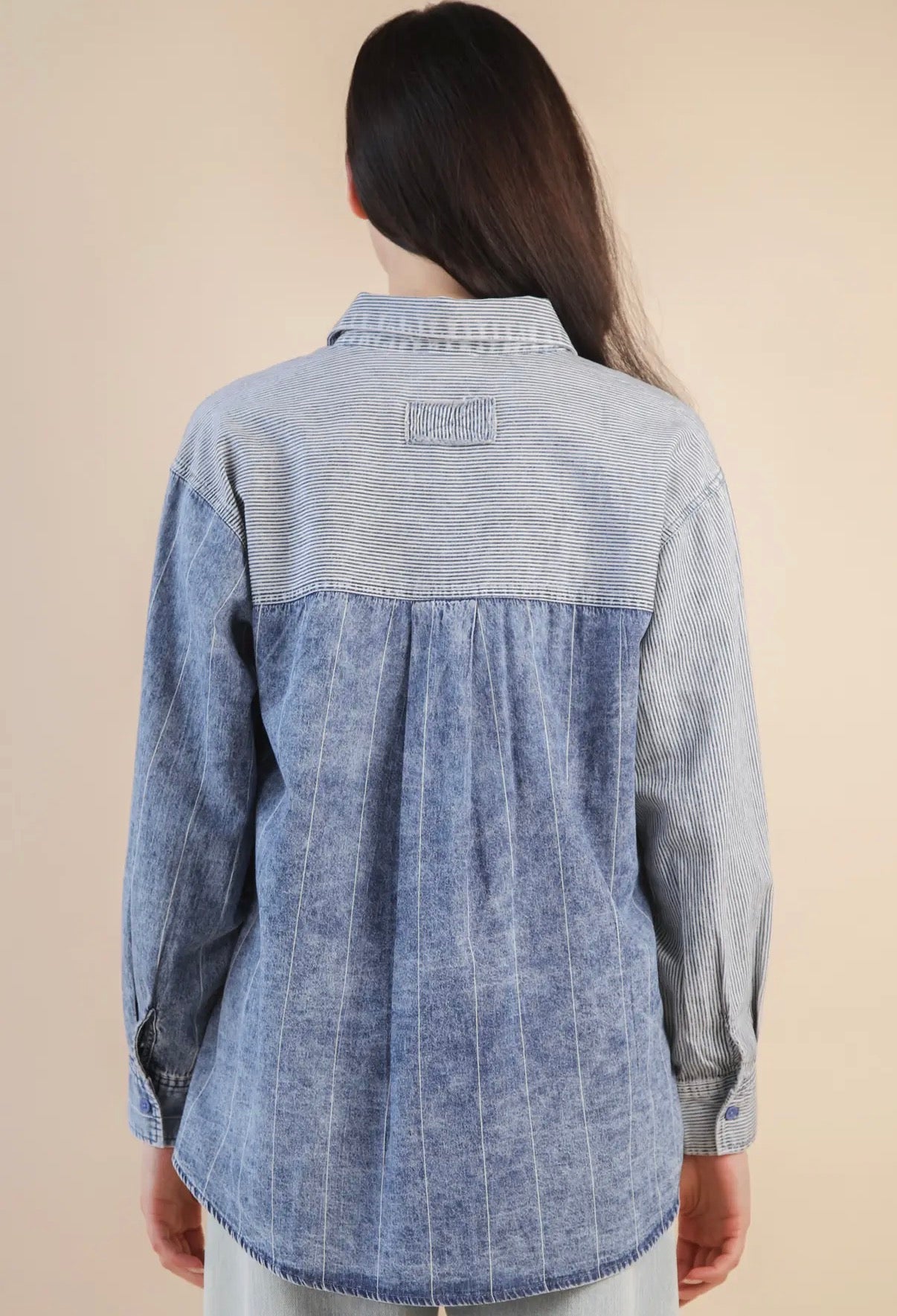 Mixed Denim Shirt